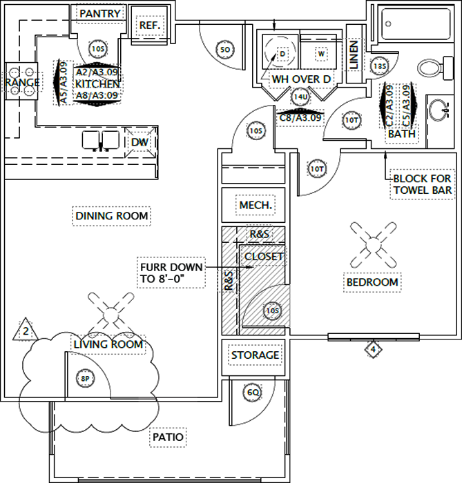 1x1 floor plan